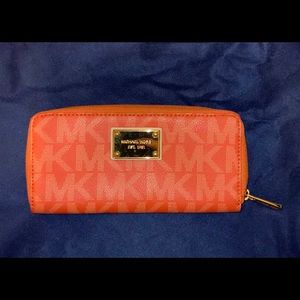 Orange Michael Kors Wallet